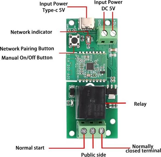 Tlily DC5V Single-Channel WiFi Relay Module
