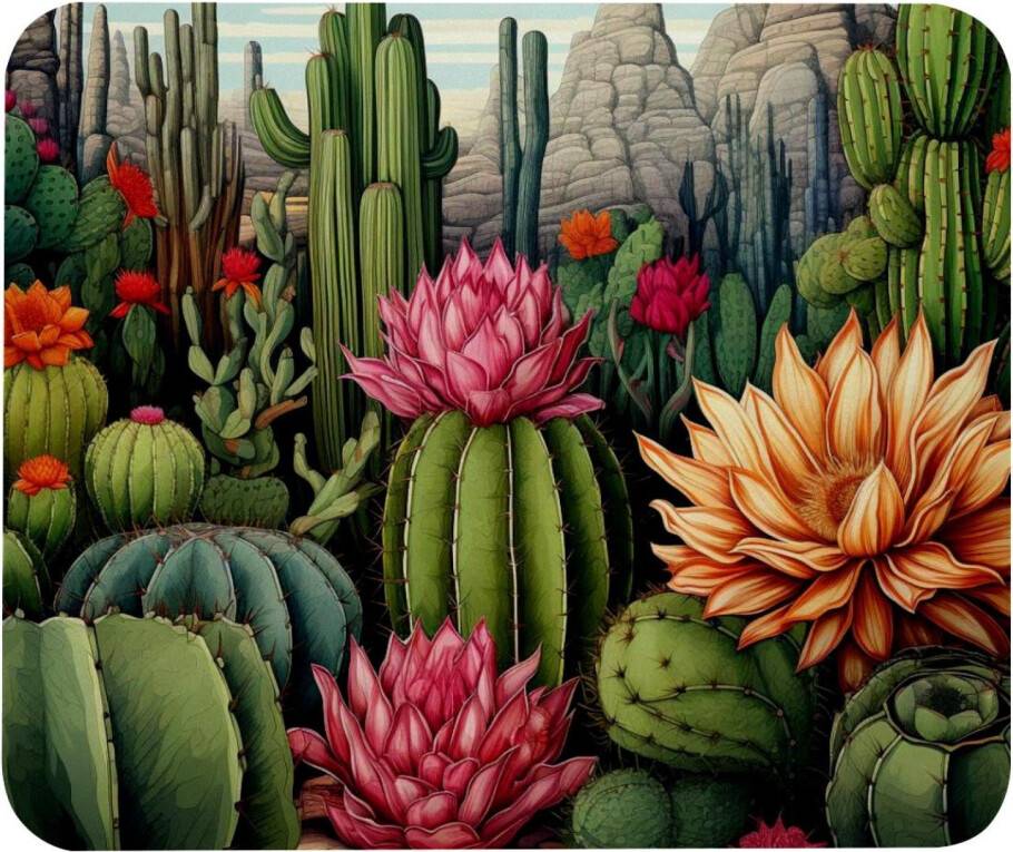 Cactus Pattern Mousepad Waterproof