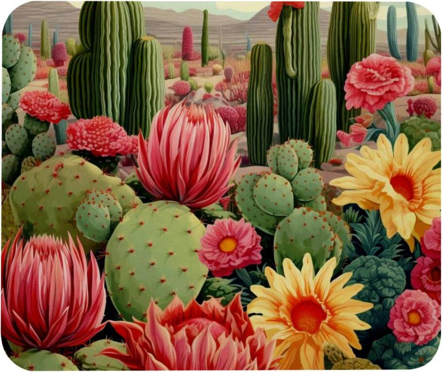 Cactus Pattern Square Mouse Pad Cloth