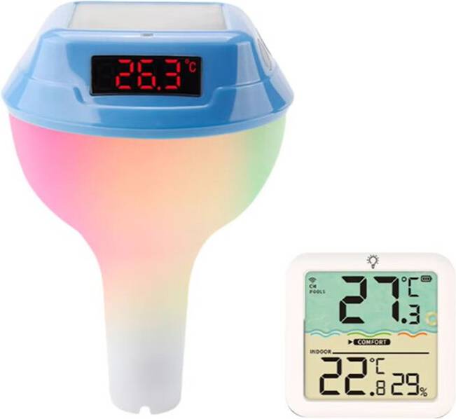 Solar Powered Pool Thermometer LED Display