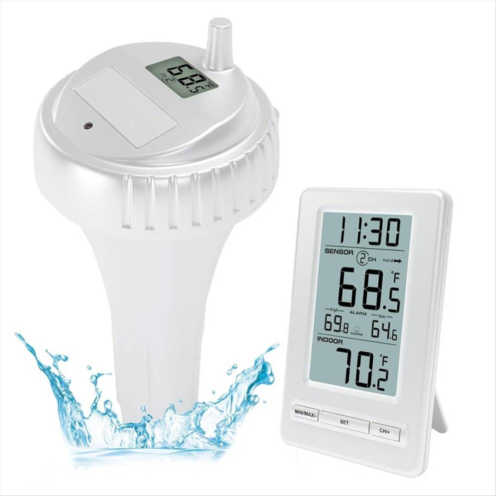 Trådløst Pooltermometer Digital Temperatursensor 24 Timers LCD-Display