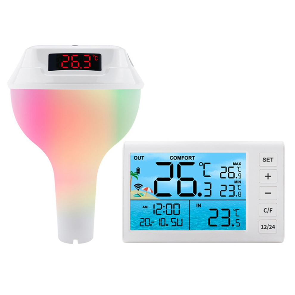 Exogio Wireless Floating Pool Thermometer Solar LED Digital Water