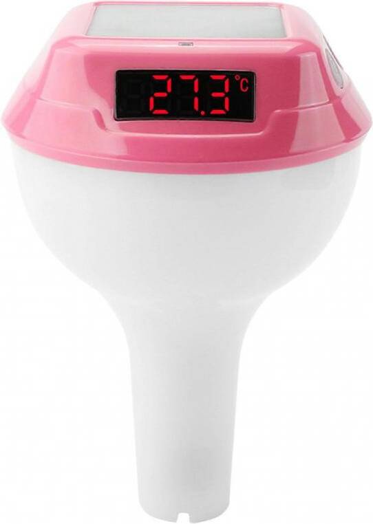 Pink Solar Floating Pool Thermometer Waterproof LED Display