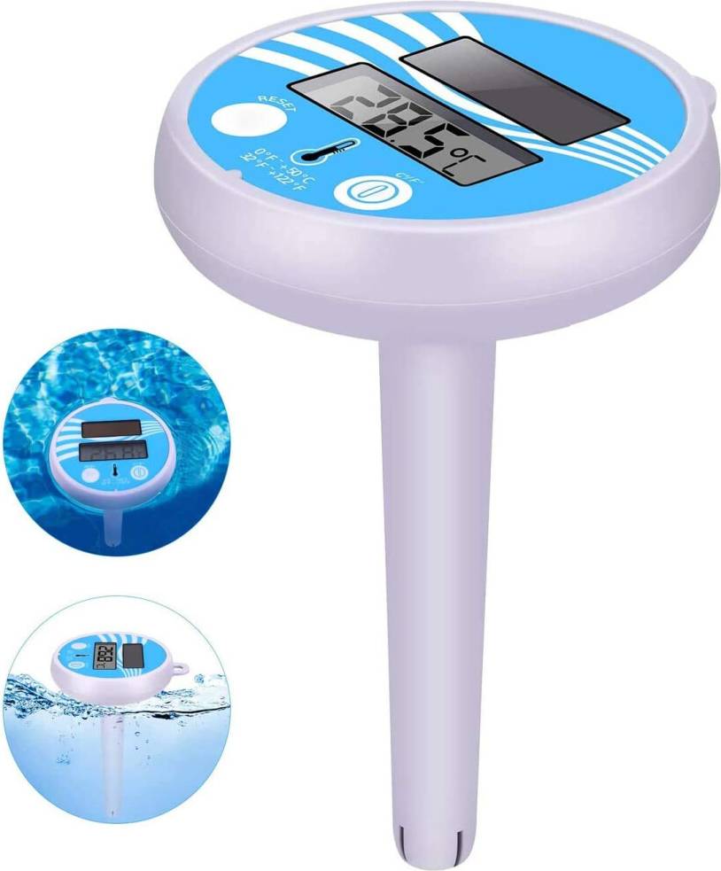 Solar-Powered Pool Thermometer LCD Digital Display