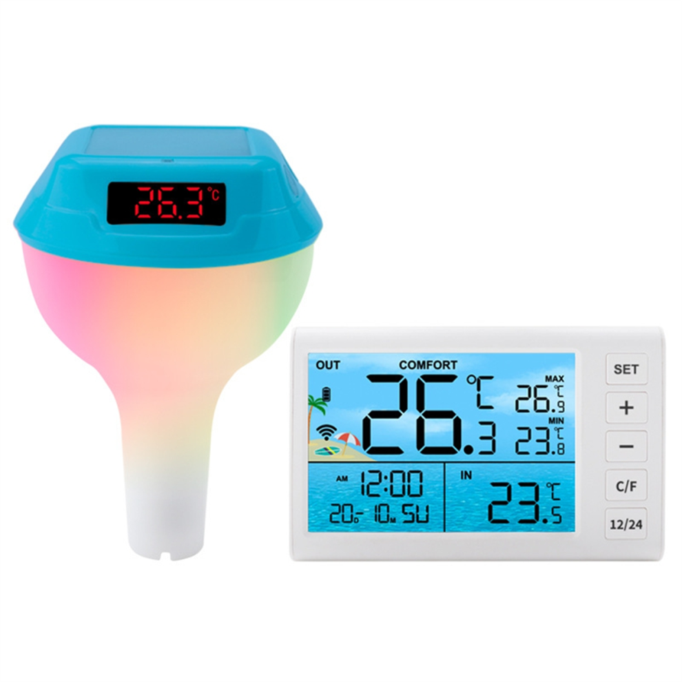 Solar Powered Pool Thermometer RGB Atmosphere
