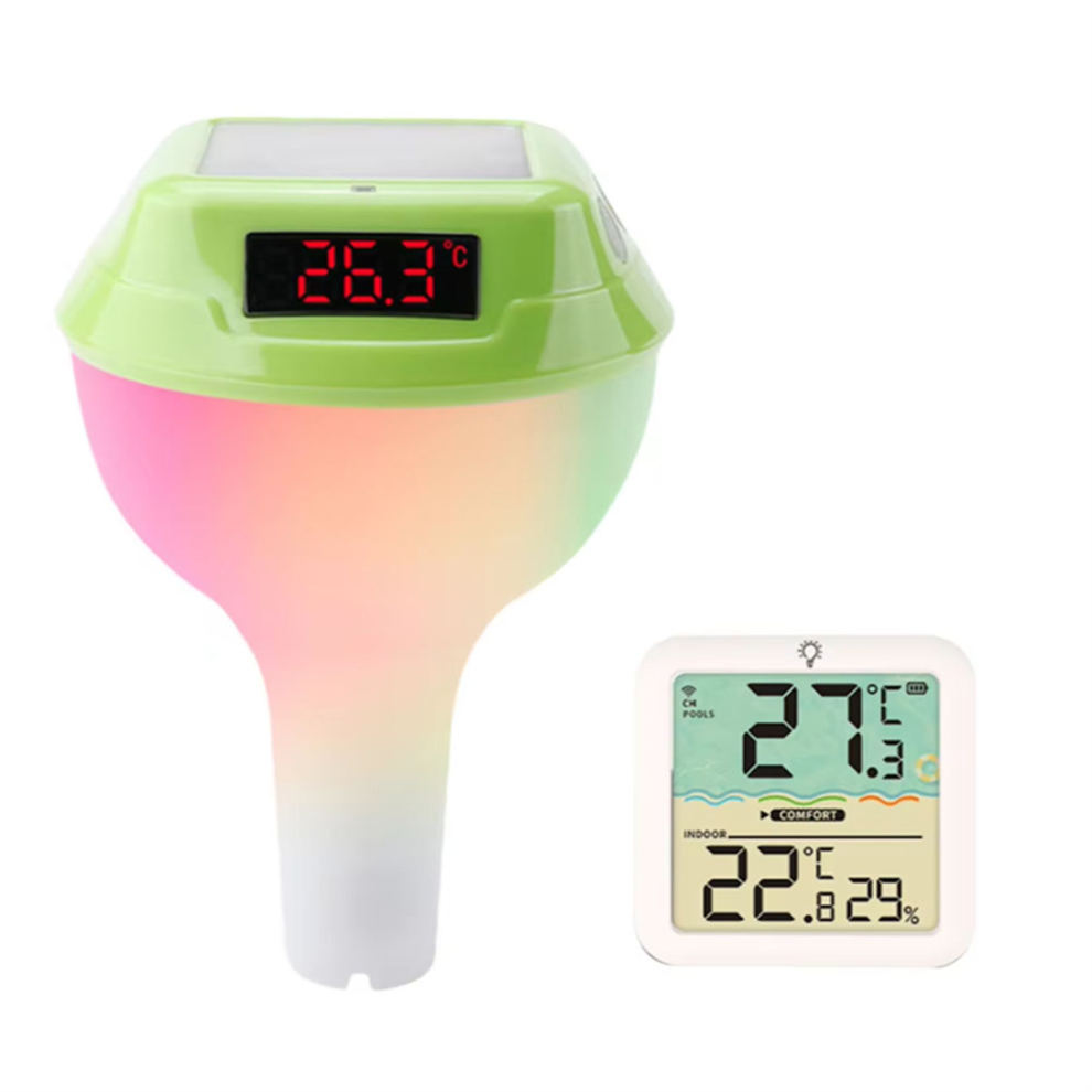 Solar Powered Pool Thermometer LED Display