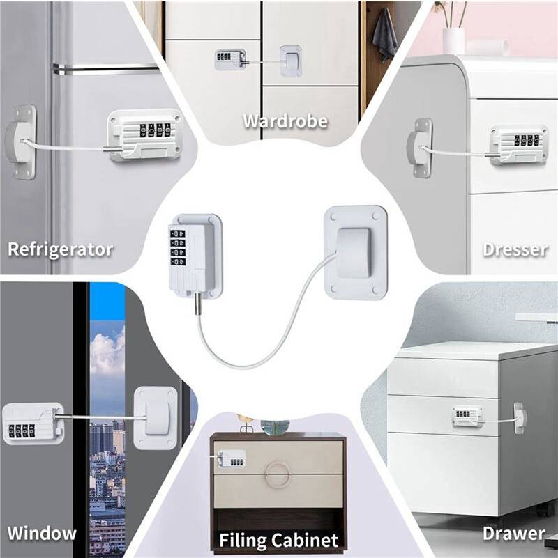 Combination lock 3X Fridge Lock 4-Digit Combination Lock