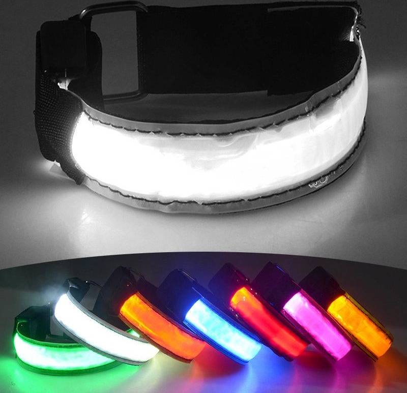Uppladdningsbart LED Reflexband 2-Pack Rosa