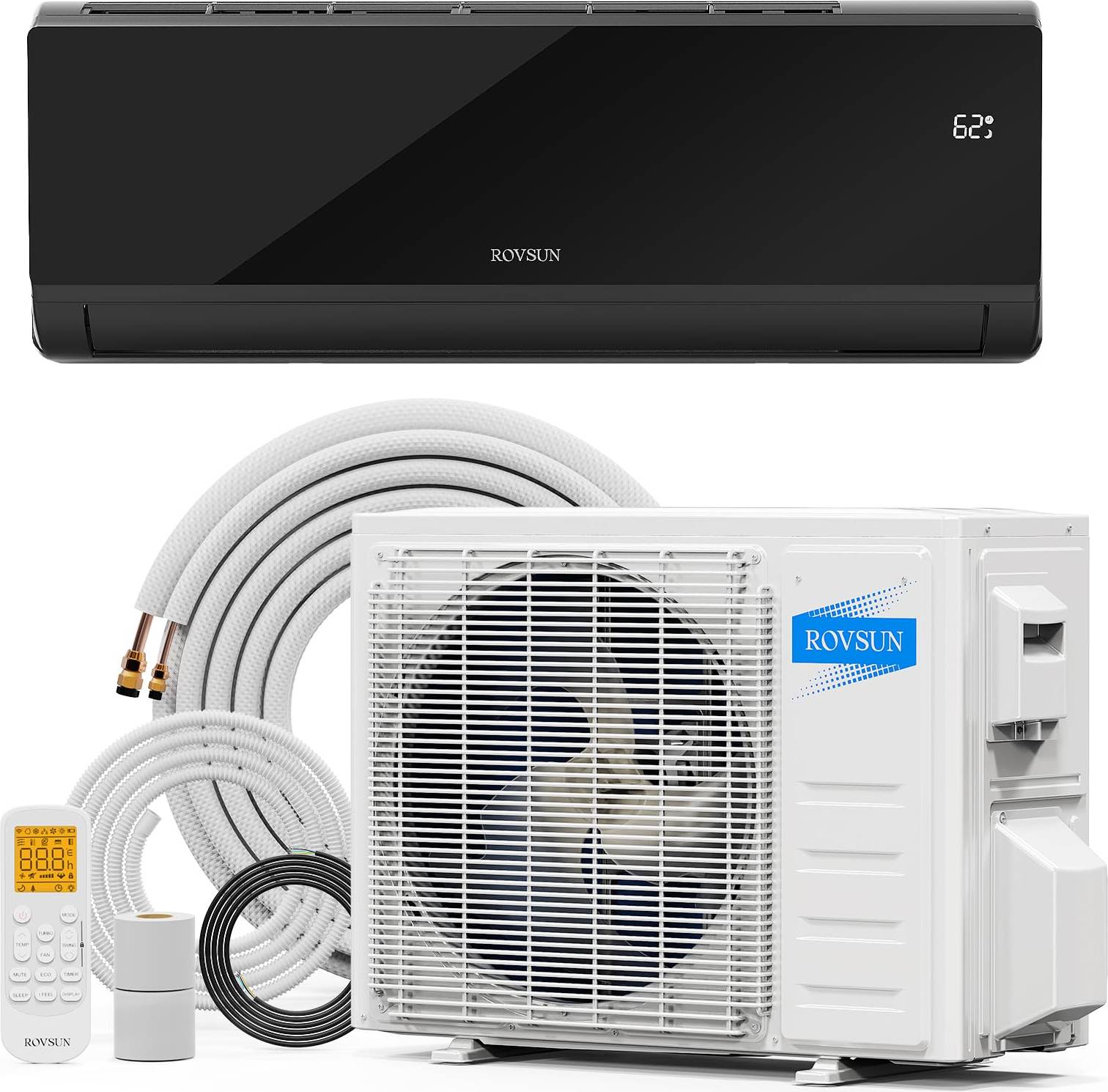 Mini split ac 12000 btu RovSun 12000 BTU 20 SEER2 Mini Split AC Heating System