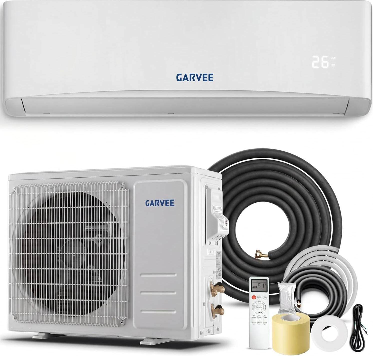 Split system air conditioner Garvee 9000 BTU Mini Split AC Heating System