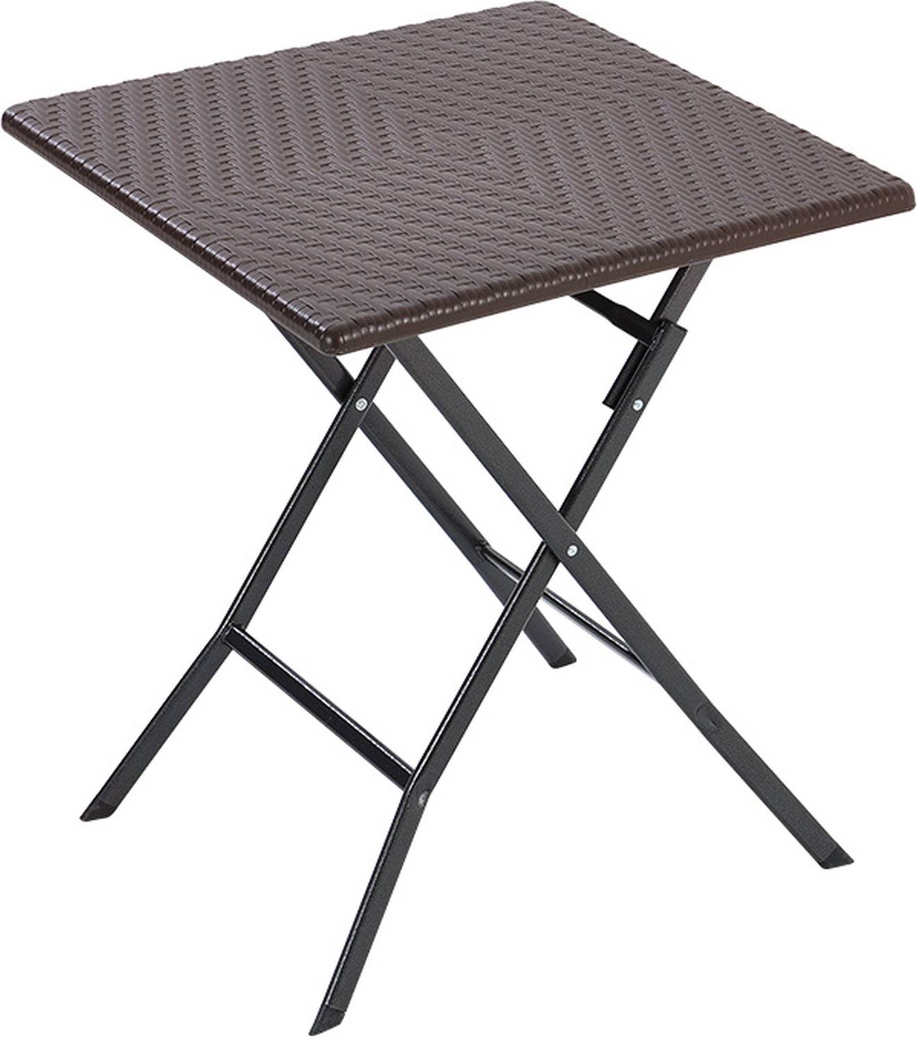 LivingAndHome Foldable Camping Table Rattan Effect