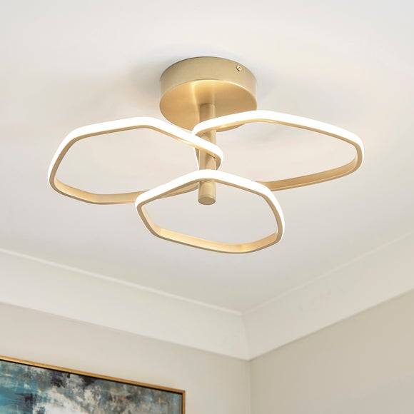 Dunelm Puddle 3 Adjustable Semi LED Ceiling Flush Light
