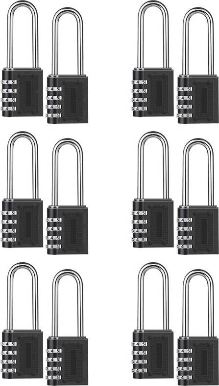 Typecat 12 Pack Outdoor Combination Padlock 6.5cm