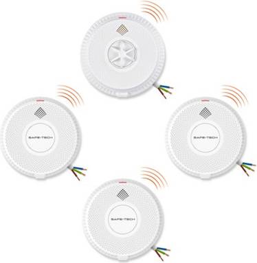 Interlinked smoke and heat alarms Mains Interlinked Smoke Heat Alarm Kit