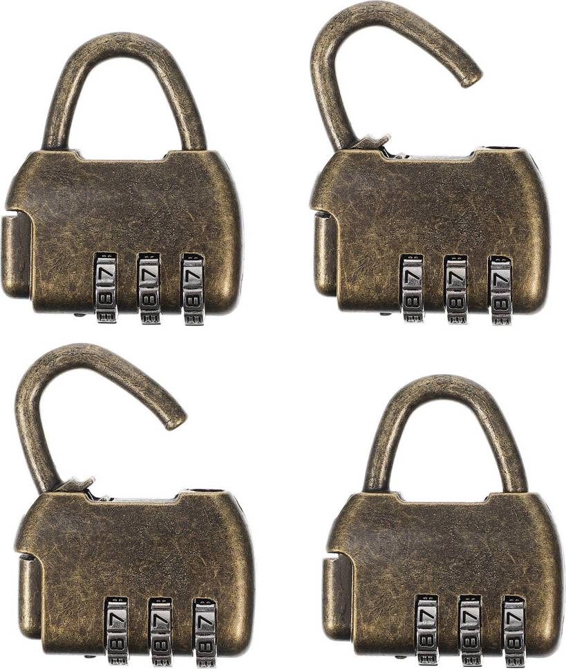 Inoomp 4Pcs Outdoor Combination Lock Padlock