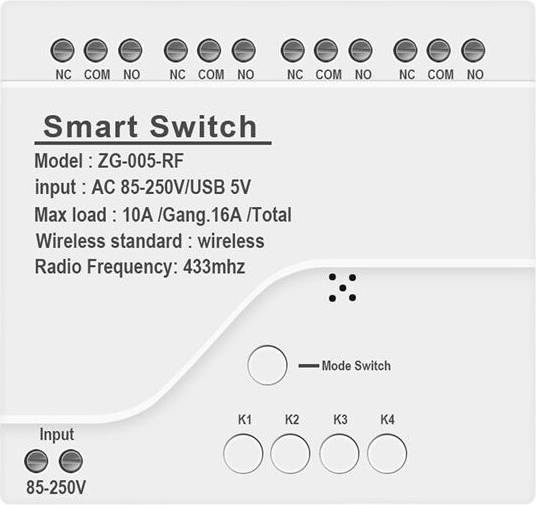 Torribaly 4CH Zigbee Light Module AC RF433 Receive