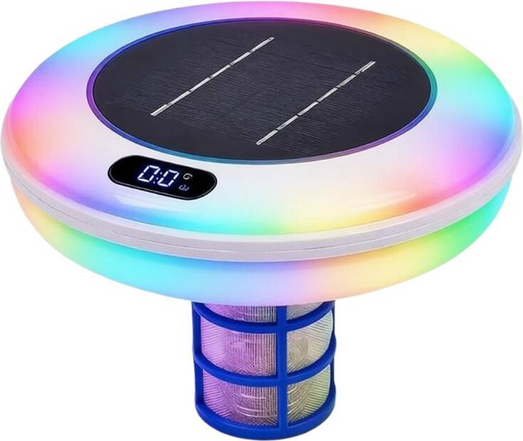 Solar Powered Pool Ionizer Temperature Display LED