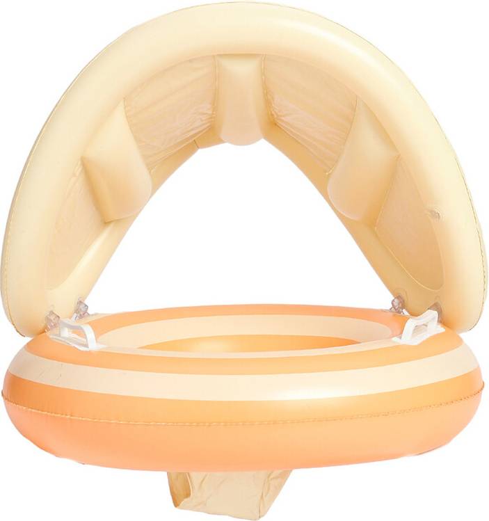 Orange Inflatable Swimming Ring With Sunshade