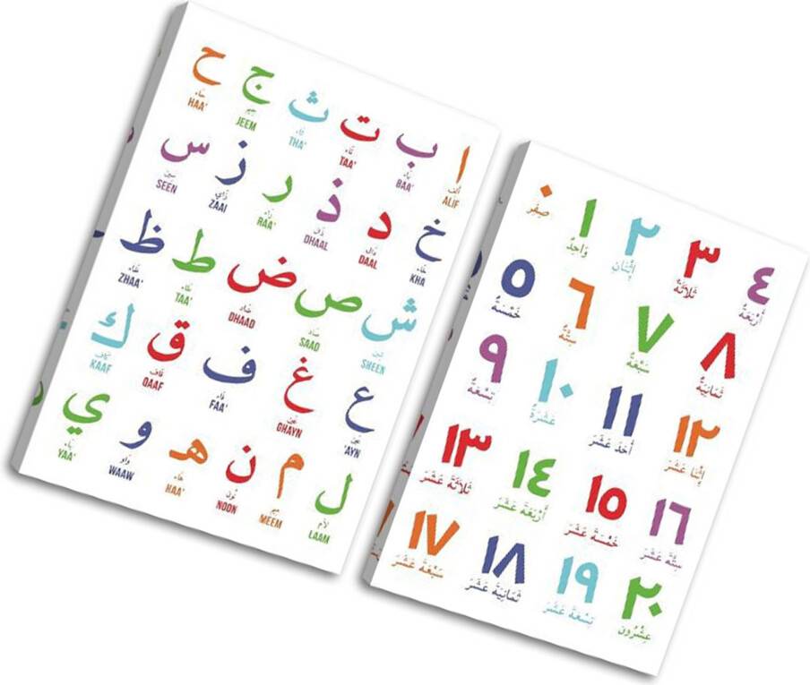 Educational Arabic Letters Numbers Wall Style A