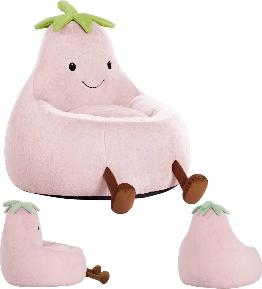 Kids Bean Bag Chair Faux Rabbit 31 Inch Pink