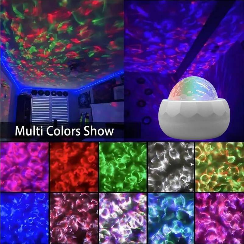 Water Ripple Star Projector 7 Colors Night Light