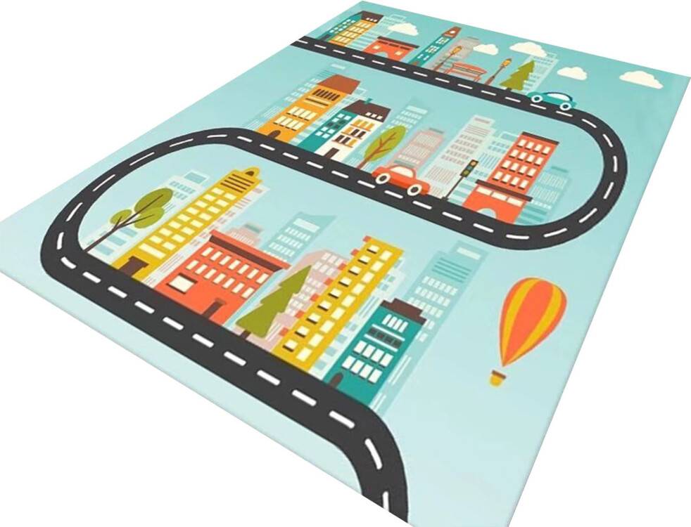 Kids Playmat Rug With Car Tracks