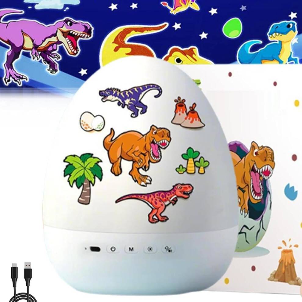 Night light projector Dinosaur Egg Projector Kids 360 Rotation Night Light