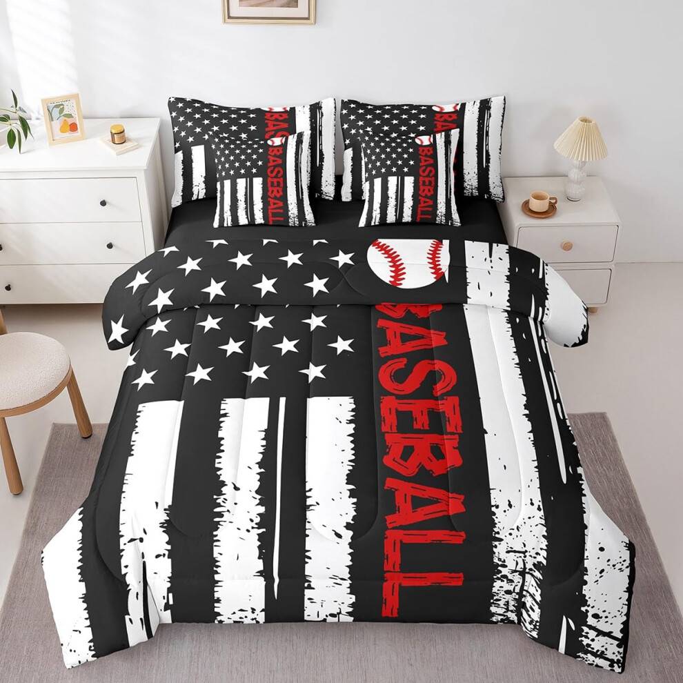 Baseball Comforter Set Full Size