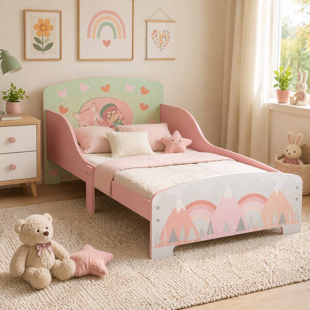 Toddler Bed Frame Side Rails Pink