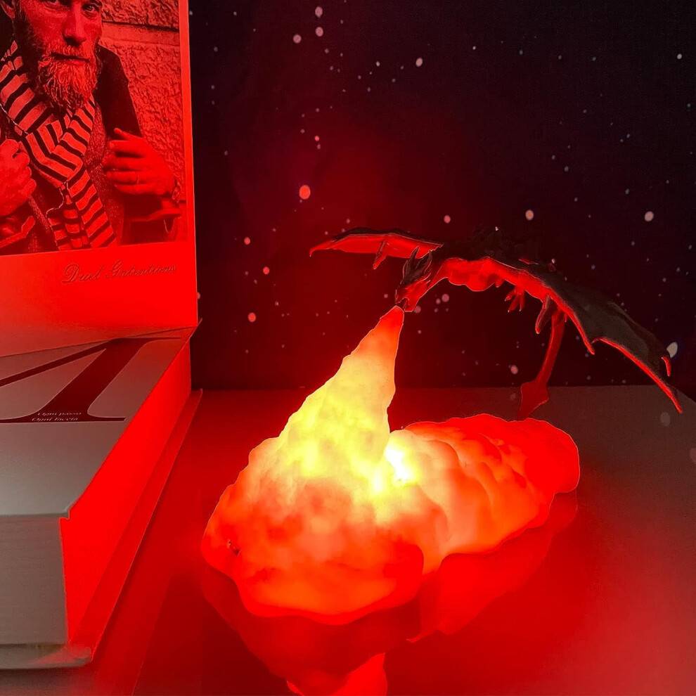 Fire Dragon 3D Printed LED Moon Night Light