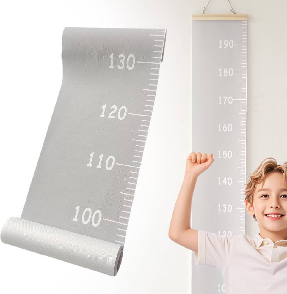 Wall-Mounted Growth Chart Canvas Ruler 72 in