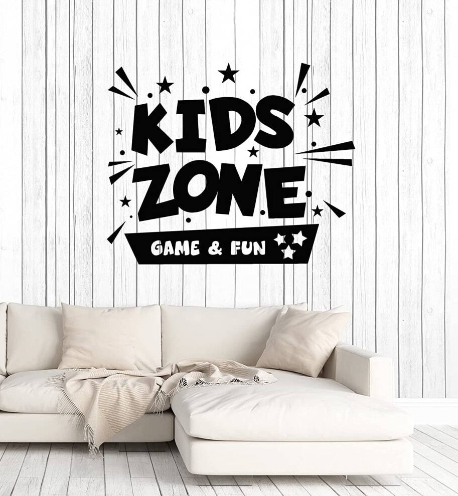 Large Wall Decal Game Fun Kids Zone Lettering