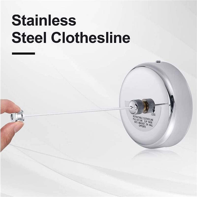 Wall mounted clothes dryer STOYOTU Wall-mounted Clothes Line Windproof Adjustable Strength Nylon Drying Rack