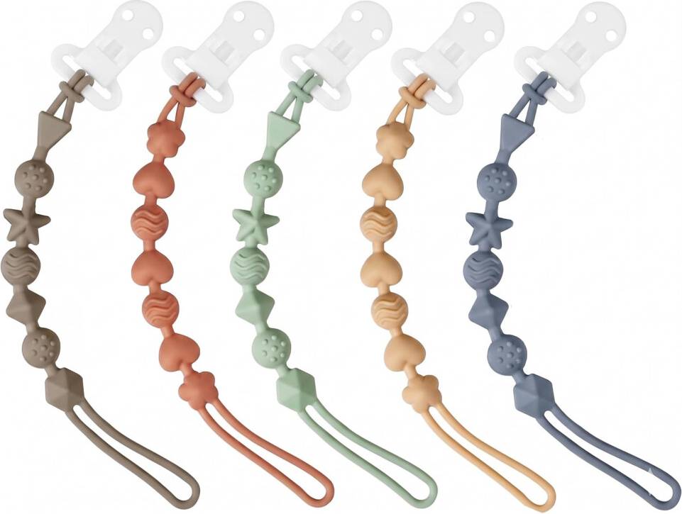 5 Pack Silicone Pacifier Clips