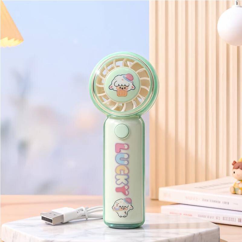 Portable handheld fan Portable USB Rechargeable Cartoon Handheld Fan