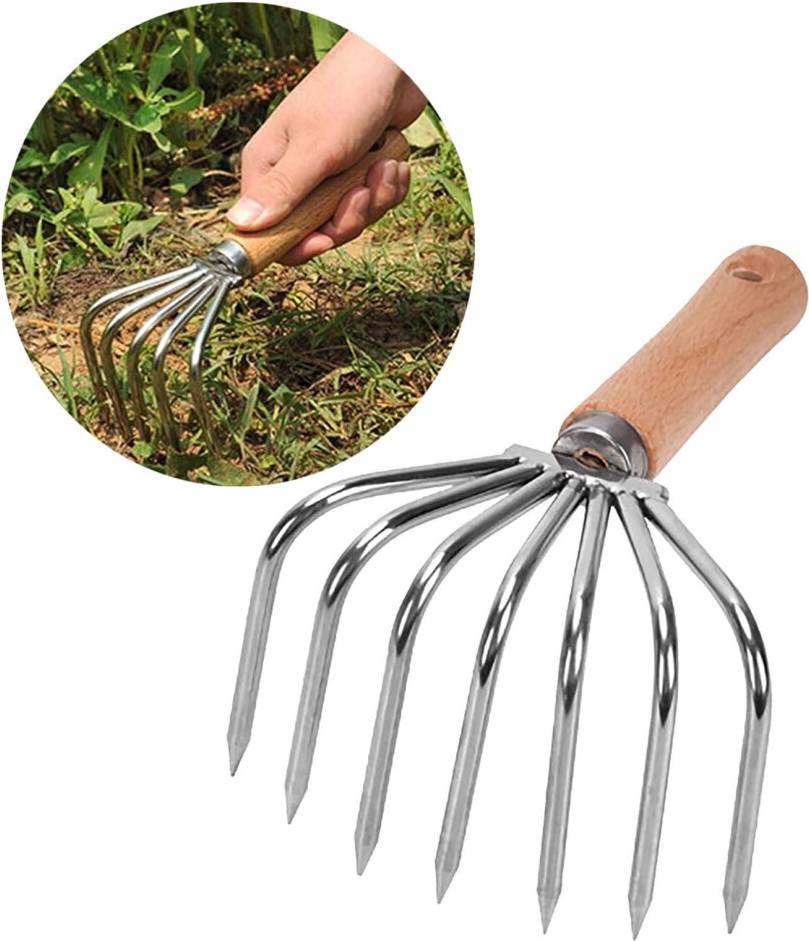 Heavy Duty Hand Rake 7 Teeth Stainless Steel