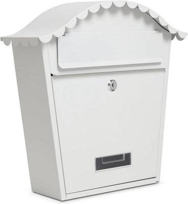 B&Q Wall Mounted Post Box Lockable Mailbox 2 Keys