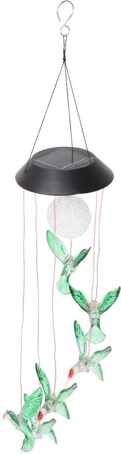 LED Solar Hummingbird Wind Chime Bright Night