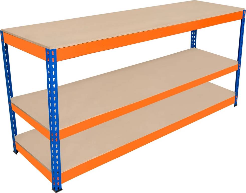 MonsterShop S-Rax 3 Shelf Blue Orange Workbench