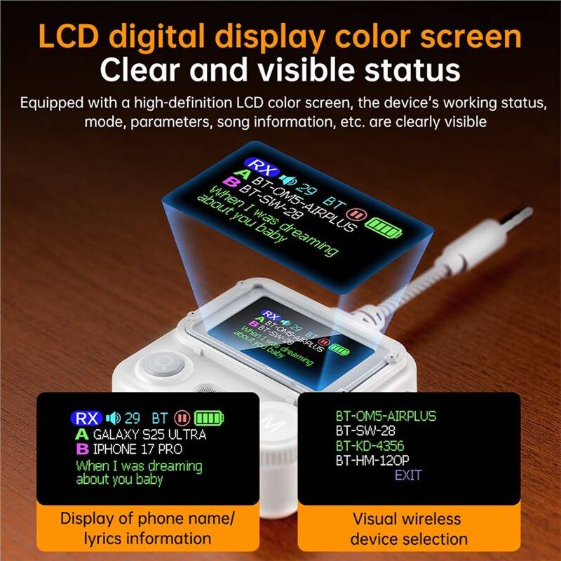 6.0 Audio Receiver Transmitter Color LCD Display