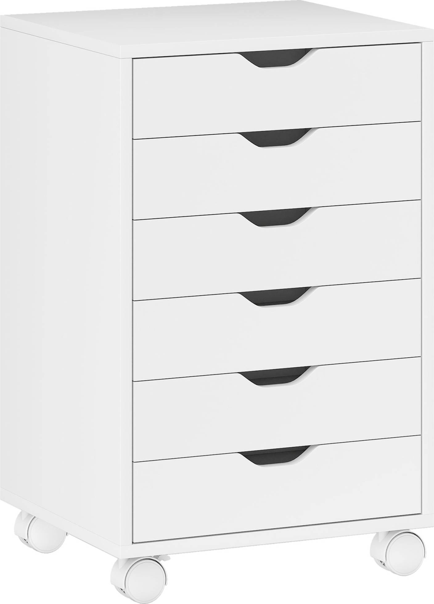 Homcom 6 Drawer Vertical File White Storage Cabinet