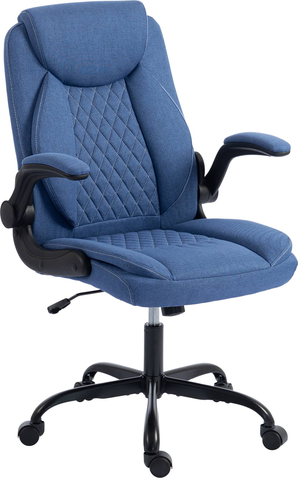 Homcom Linen-Look Computer Desk Blue Office Chair