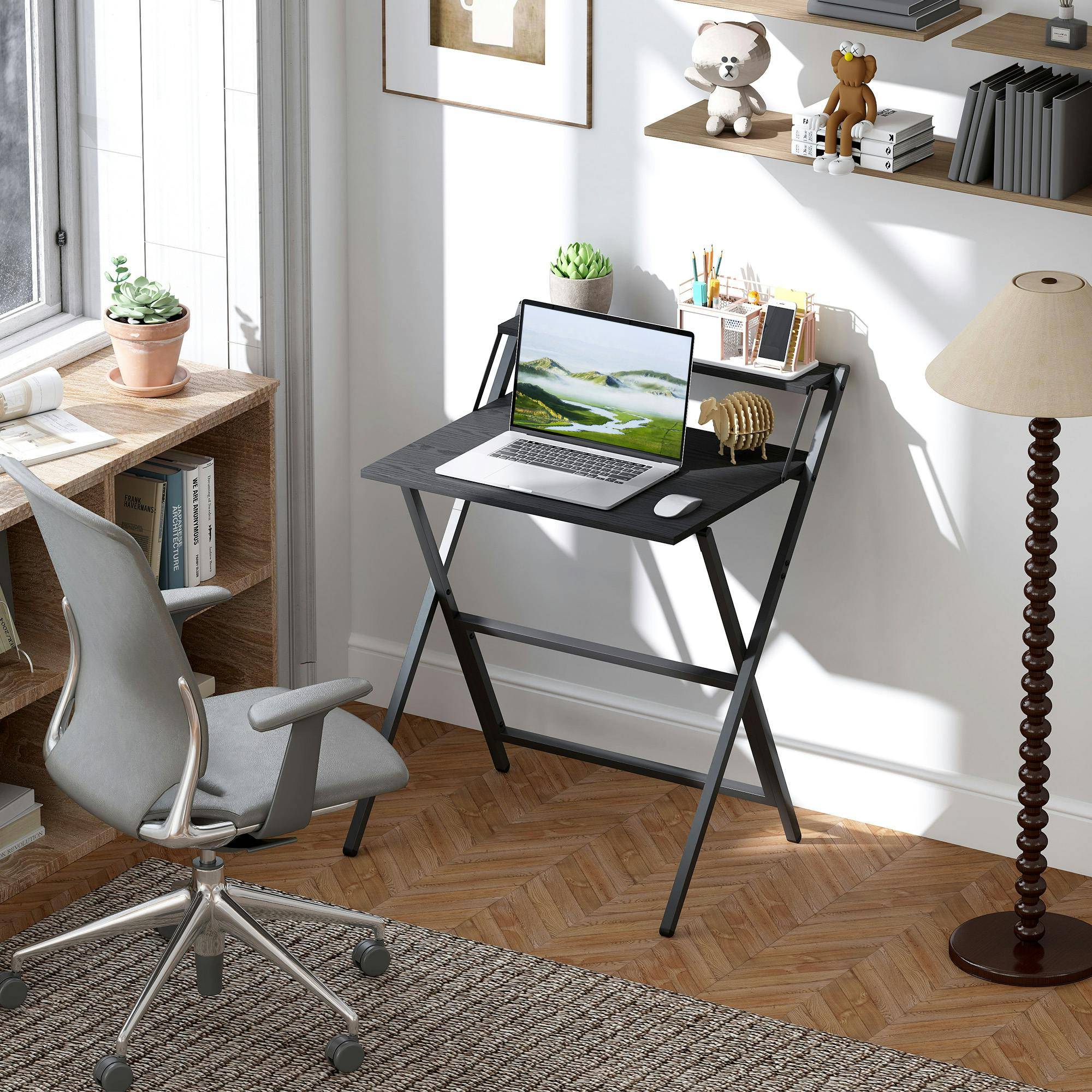 Homcom 70 cm Folding Computer Black Writing Desk