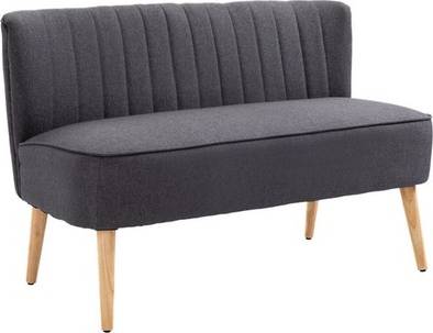Homcom Linen-Feel Double Wood Frame Padding Back Sofa 2 Seater