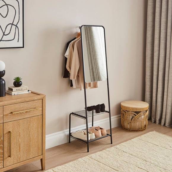 Dunelm Rail with Mirror Clothes Rack