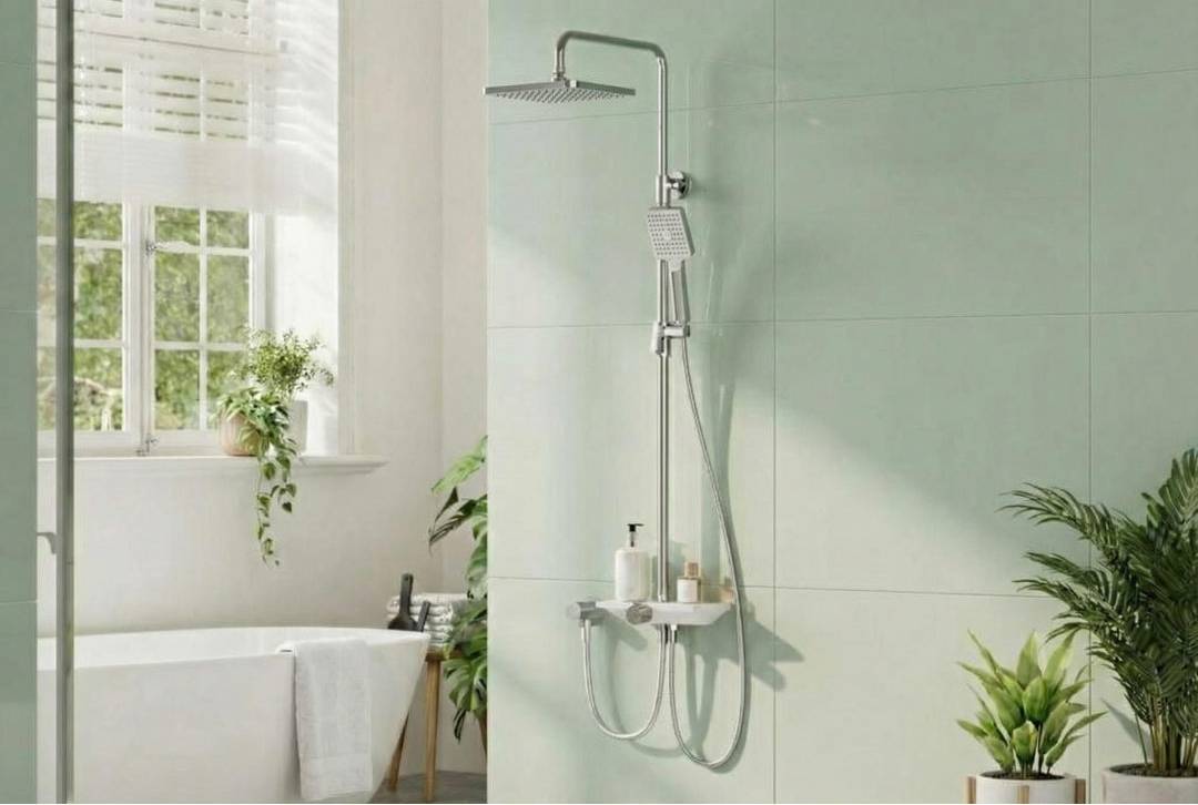 Marlow Home Co Adjustable Shower Riser Rail Kit