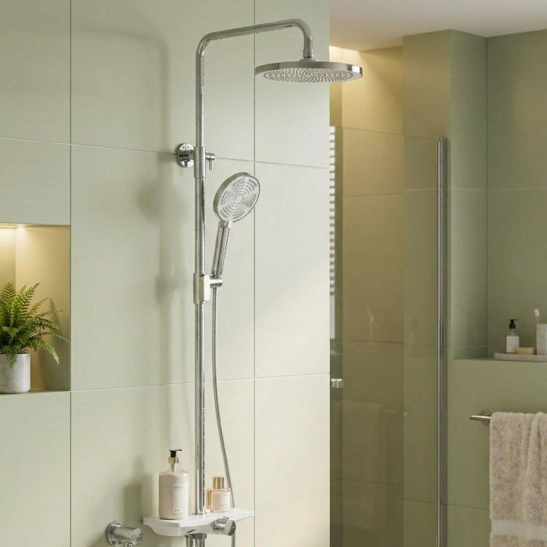 Marlow Home Co Adjustable Shower Riser Rail Kit