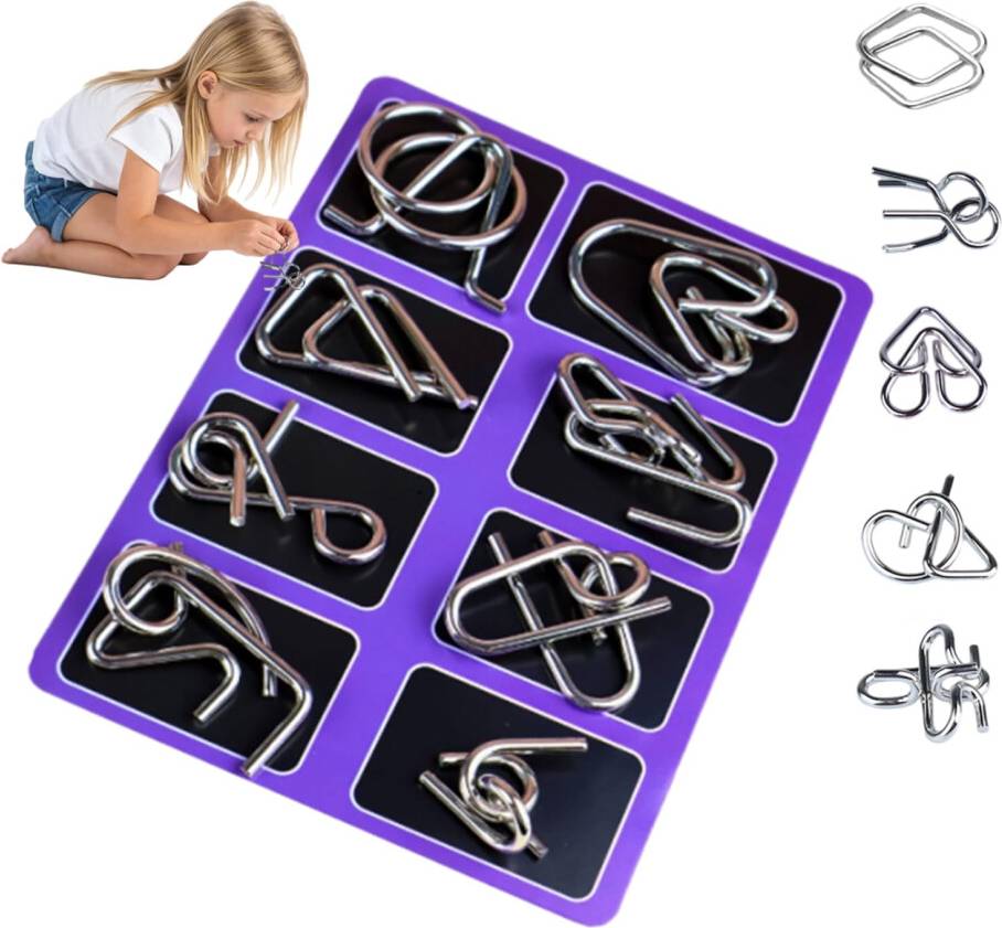 Metal Brain Teaser Puzzles Set 8 Pieces