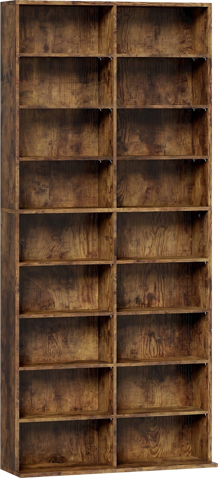 Cd storage Homcom 640 CD Storage Tower Rustic Brown