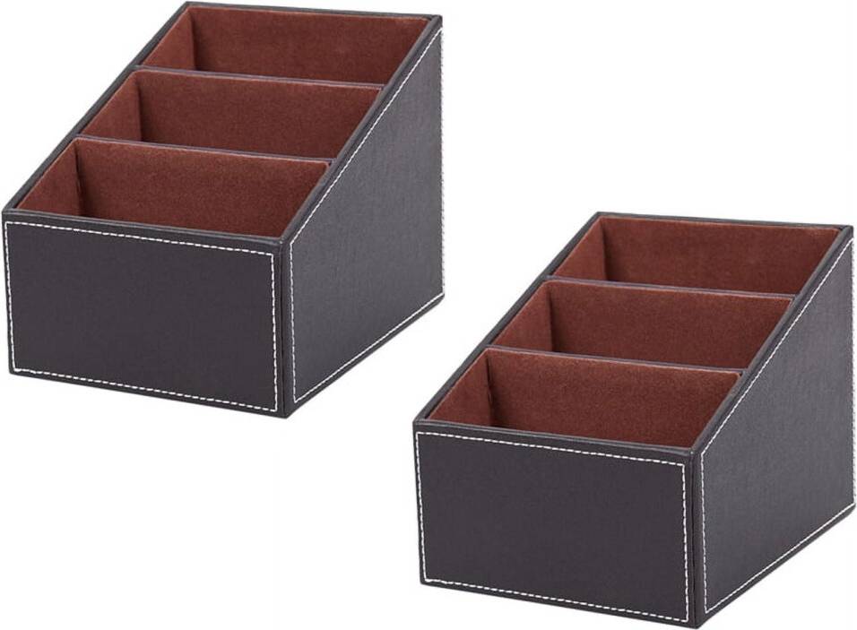 Leather Remote Control CD Organizer Box 2 pcs